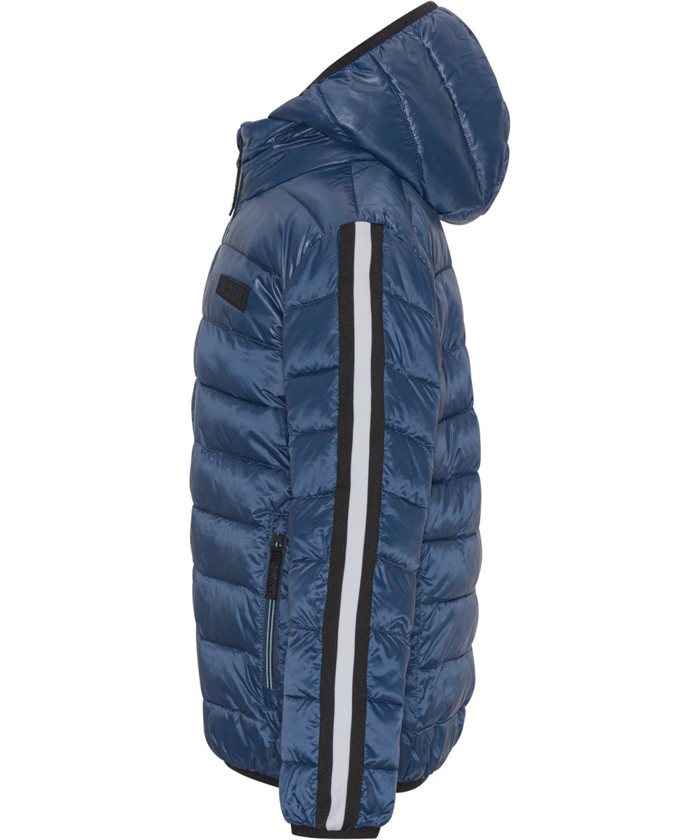Hao - Dark Denim - Dark blue down jacket with hood