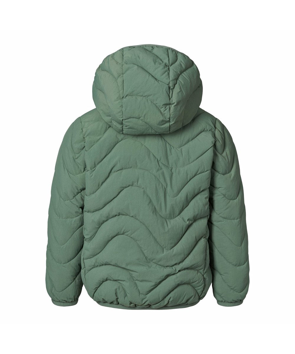 Hao - Mist Green - Green water-repellent puffer jacket for children made of recycled nylon.