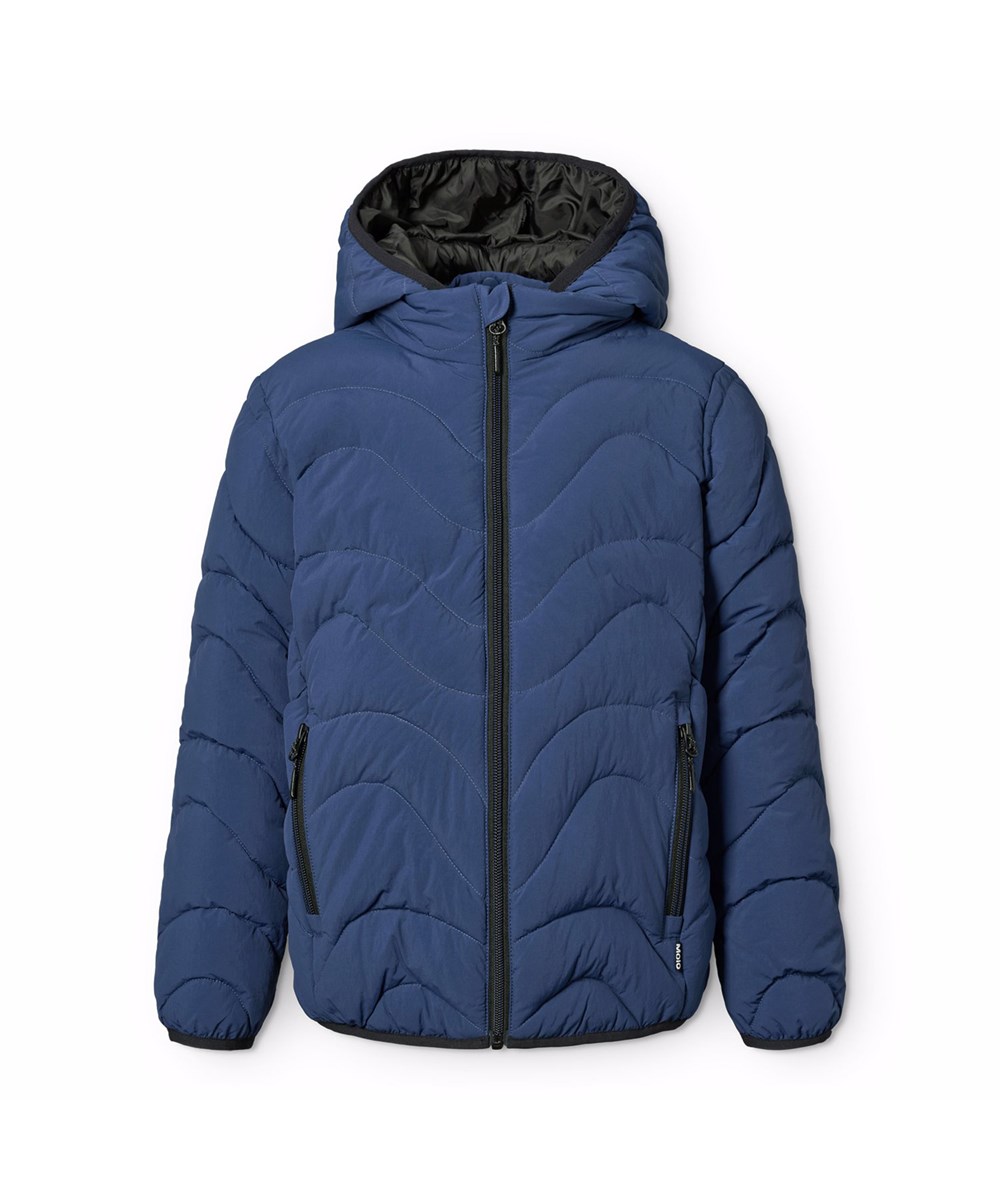 Hao - Sailor - Blue water-repellent puffer jacket for children made of recycled nylon.