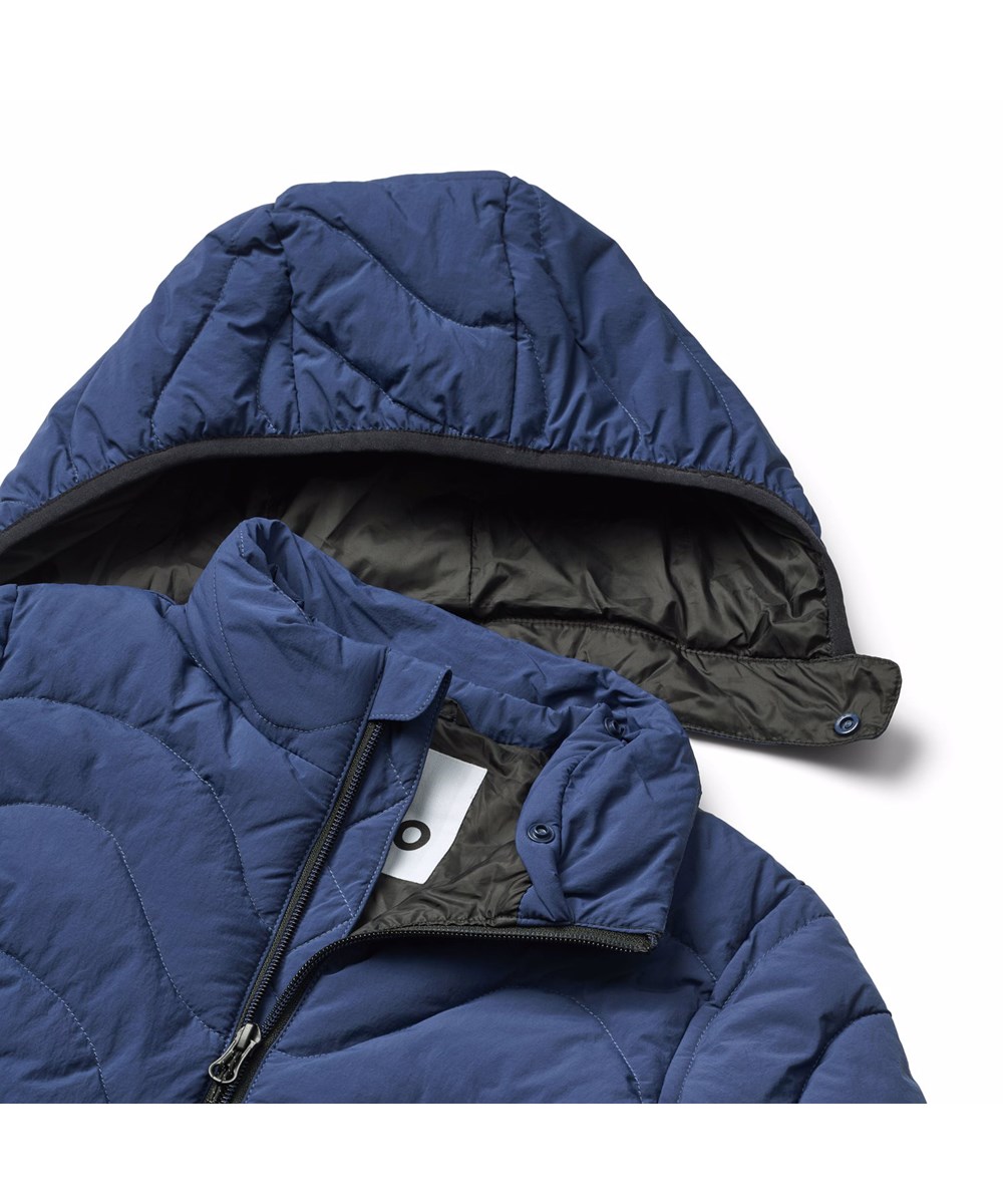 Hao - Sailor - Blue water-repellent puffer jacket for children made of recycled nylon.