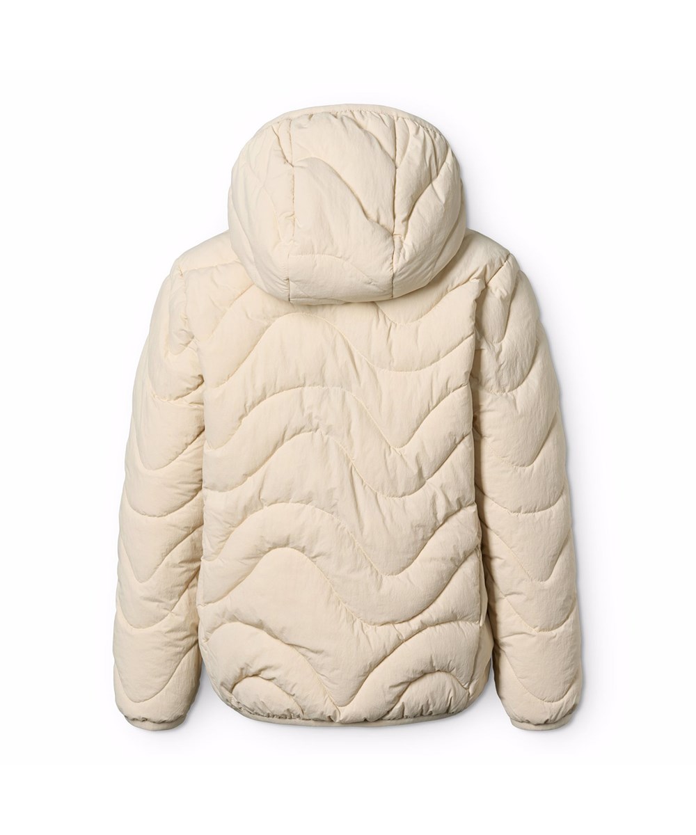 Hao - Vanilla - Off-white water-repellent puffer jacket for children made of recycled nylon.