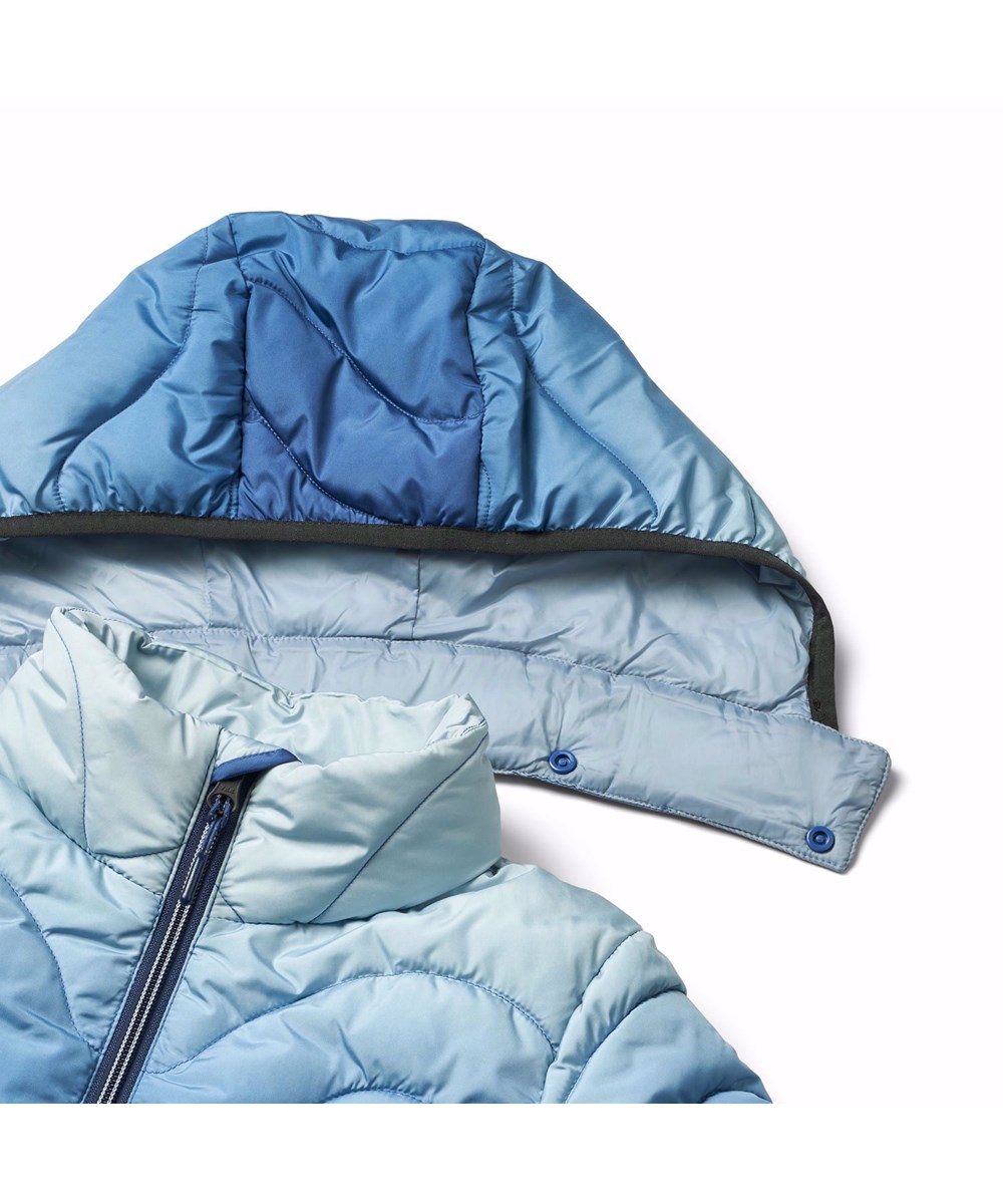 Hao - Vibrant Blue - Water-repellent children's puffer jacket in blue gradient colours.