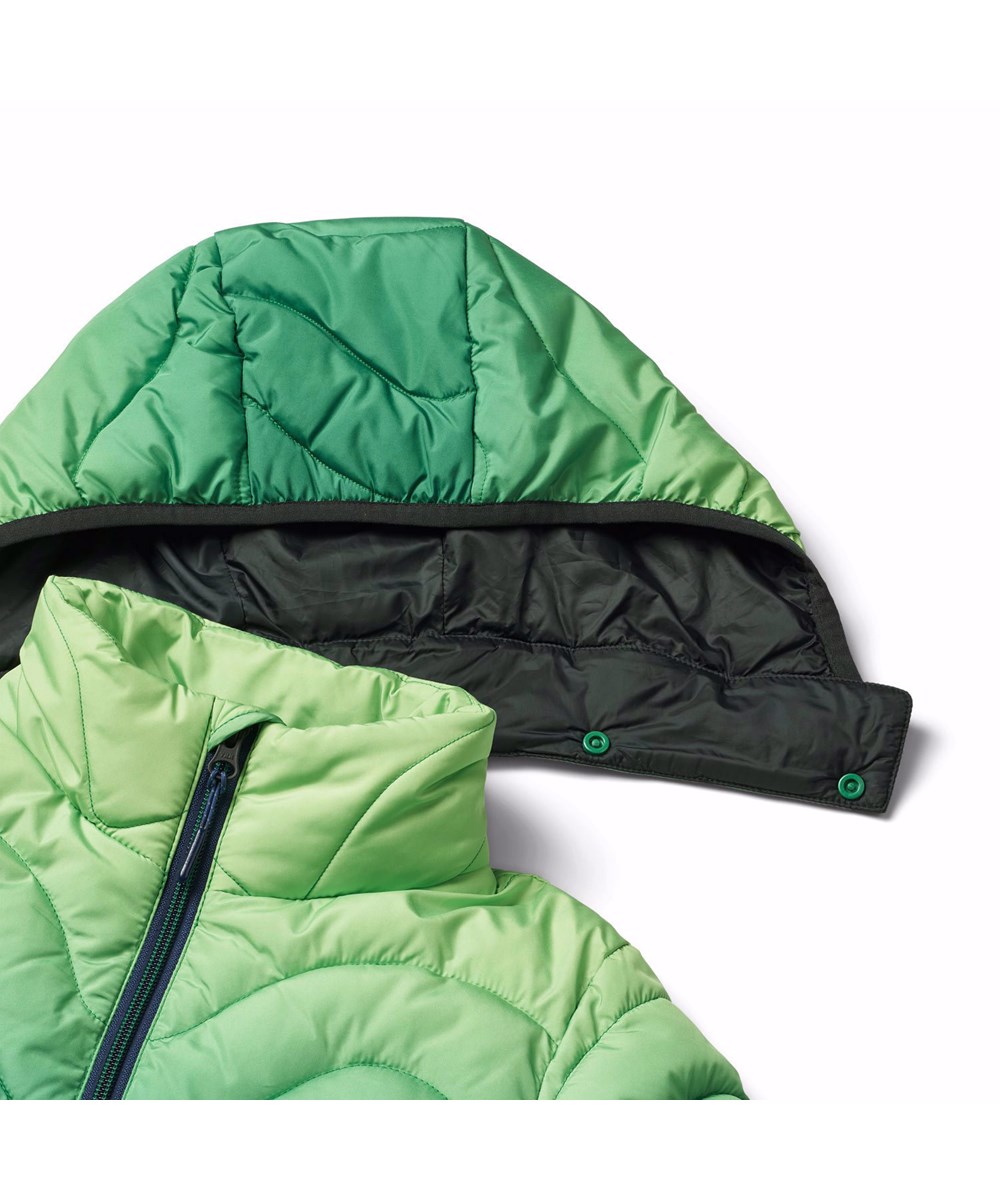 Hao - Vivid Green - Water-repellent children's puffer jacket in green gradient colours