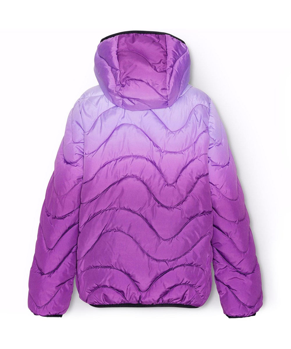 Hao - Warm Purple - Water-repellent children's puffer jacket in purple gradient colours.