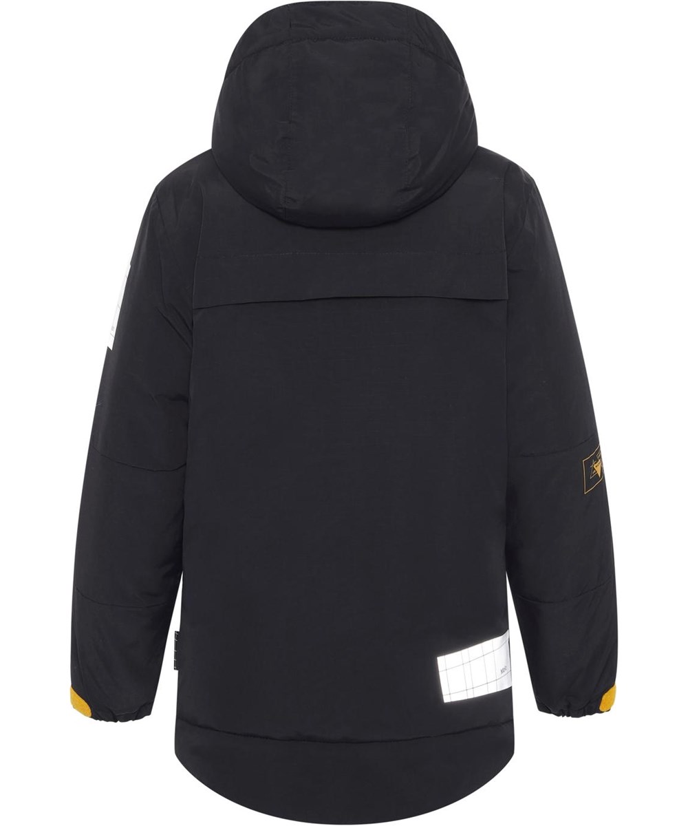 Harding - Black - Recycled black jacket with yellow details