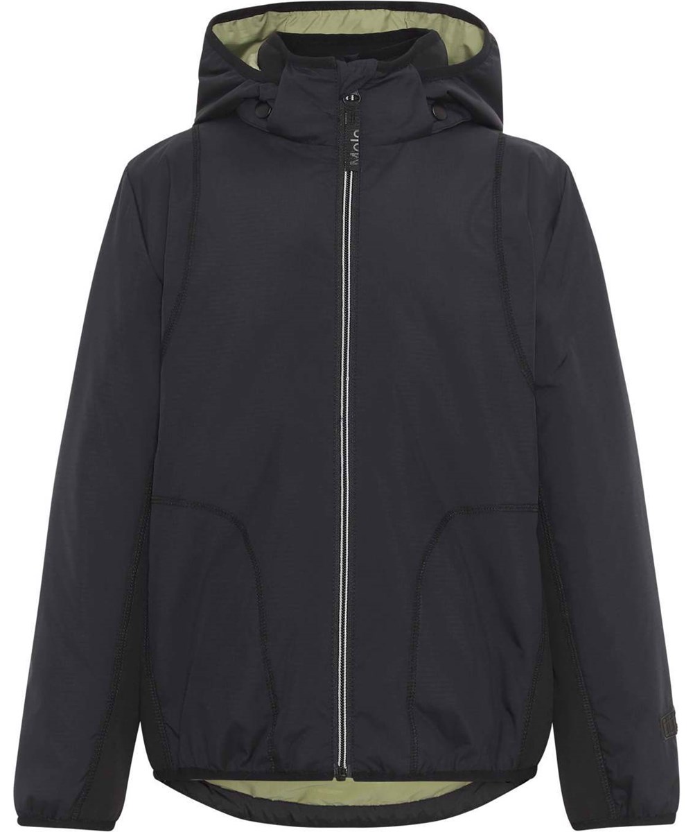 Haris - Black - Recycled sporty windbreaker in black ripstop