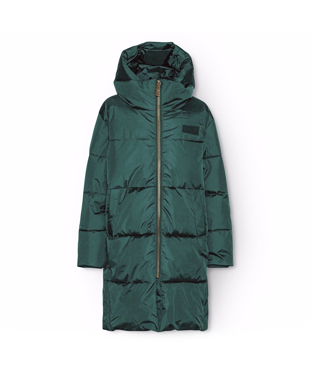 Harper - Ponderosa Pine - Petroleum green puffer jacket for children in recycled polyester.
