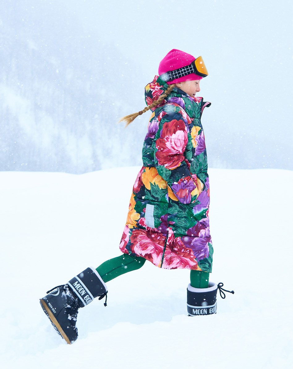 Harper - Painted Flowers - Recycled floral printed down coat