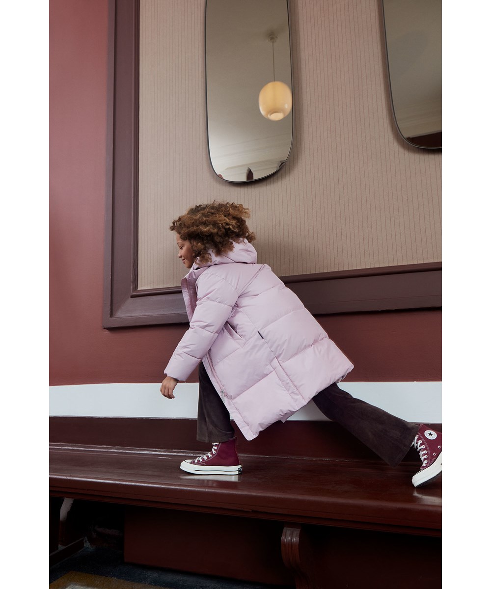 Harper - Blue Pink - Warm, pink recycled warm coat