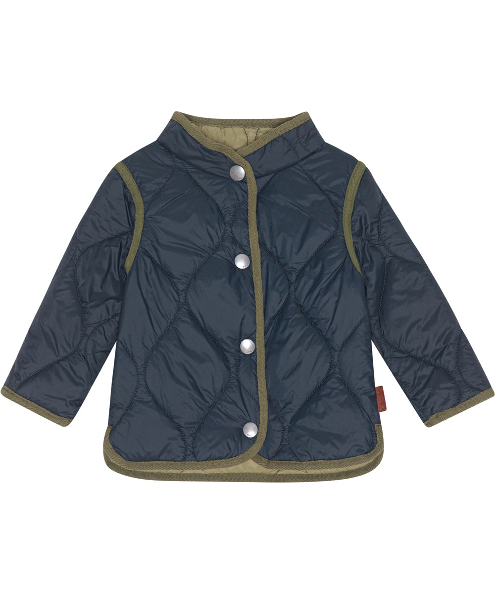 Harrie - Night Navy - Recycled quilted baby jacket in dark blue