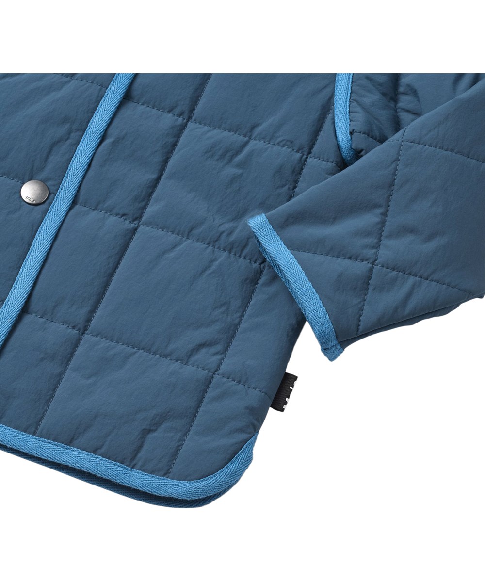 Harrie - Oceanica - Blue water-repellent thermal jacket made of recycled nylon with quilted pattern for children