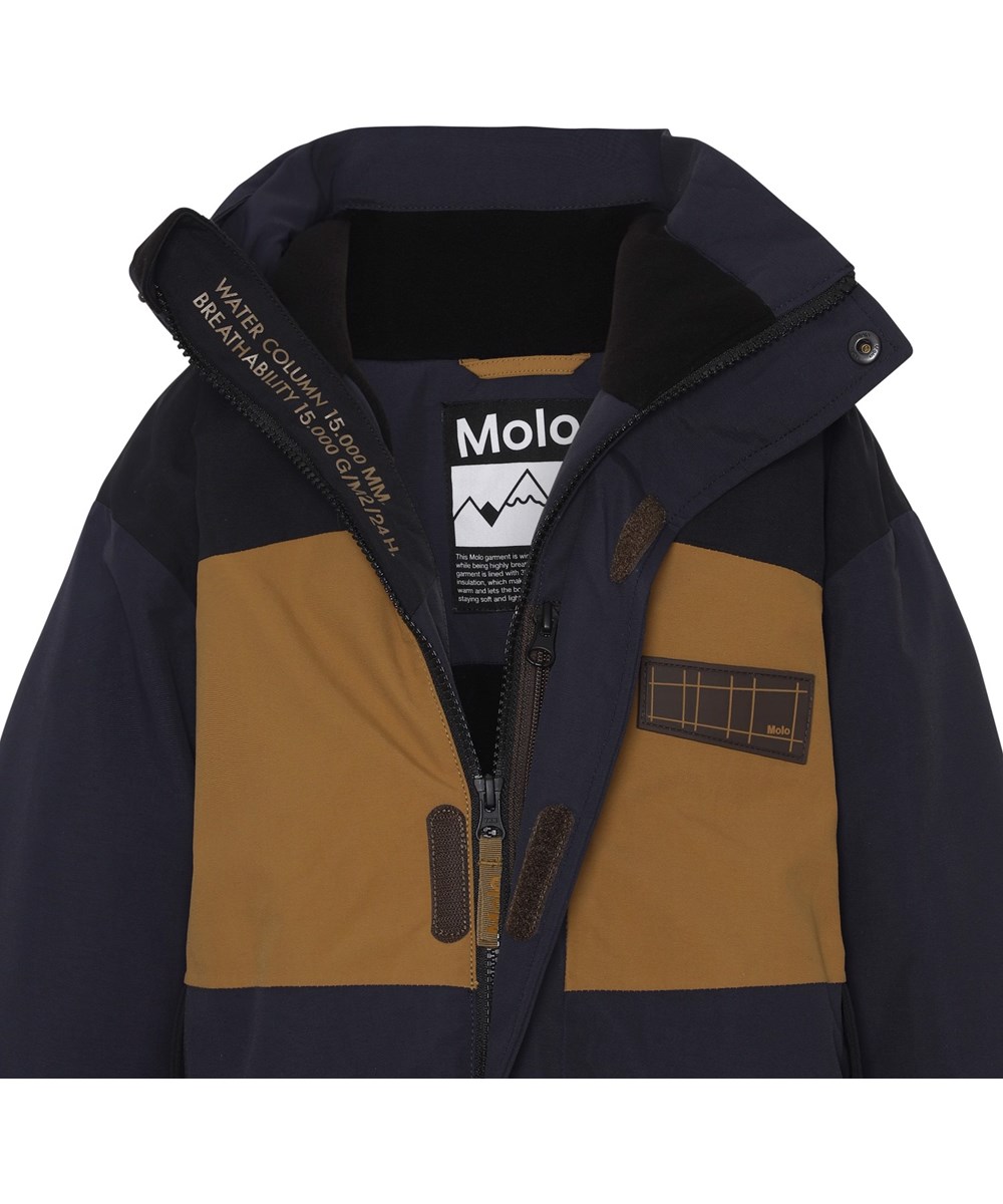 Harrison - Galaxy Block - Blue and brown waterproof and recycled jacket