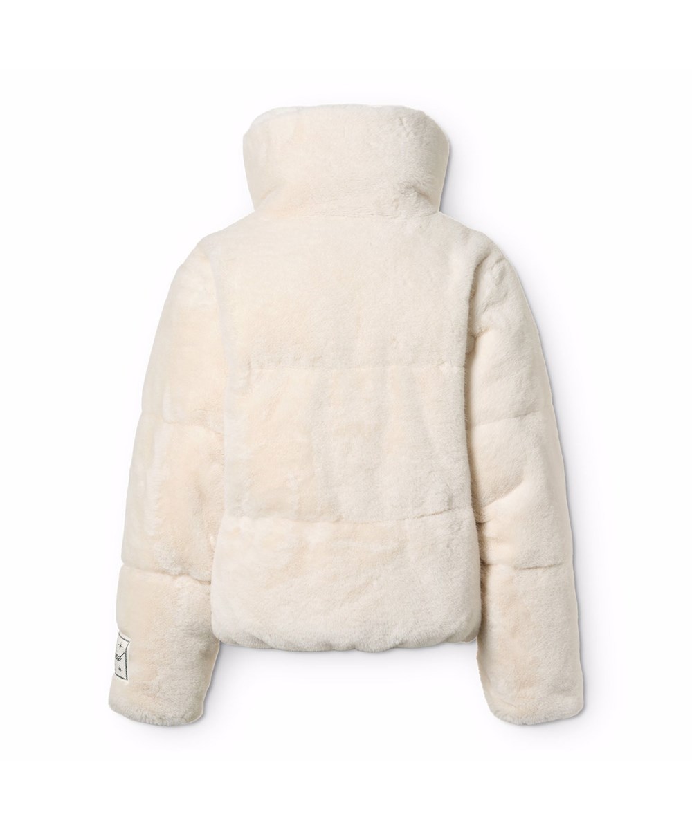 Havi 2 - Vanilla - Off-white jacket for children in soft. imitation fur made of recycled polyester.