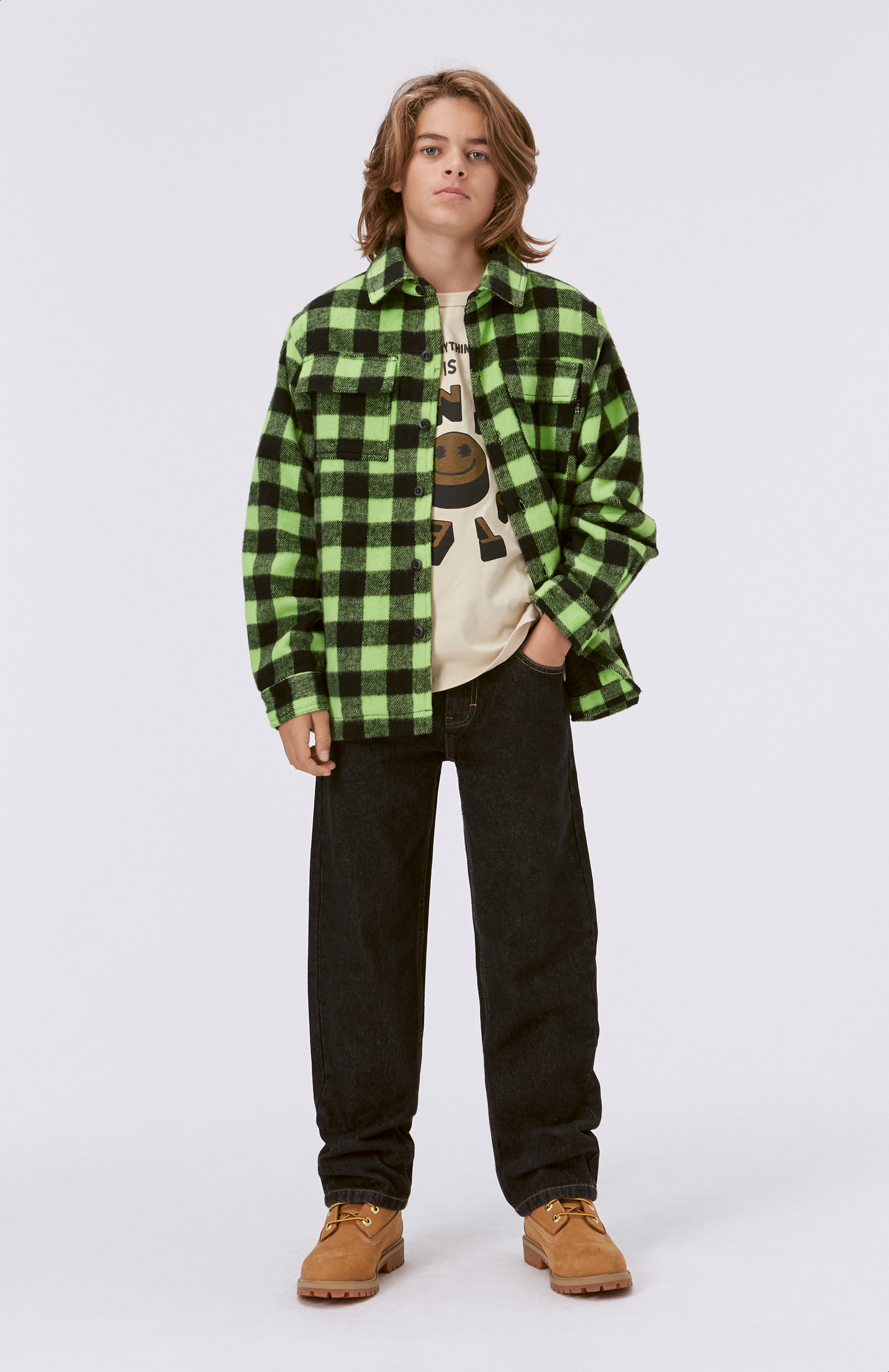 ジャケット・アウター MLVINCE CHECK TWEED SHIRTS green OPULENCE VINTAGE