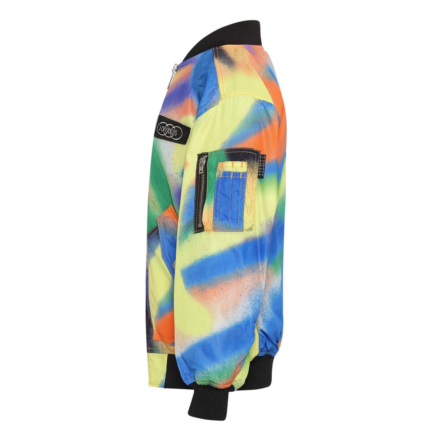 Mens Multi Coloured Bomber Jacket Heath Colour Spary Multi