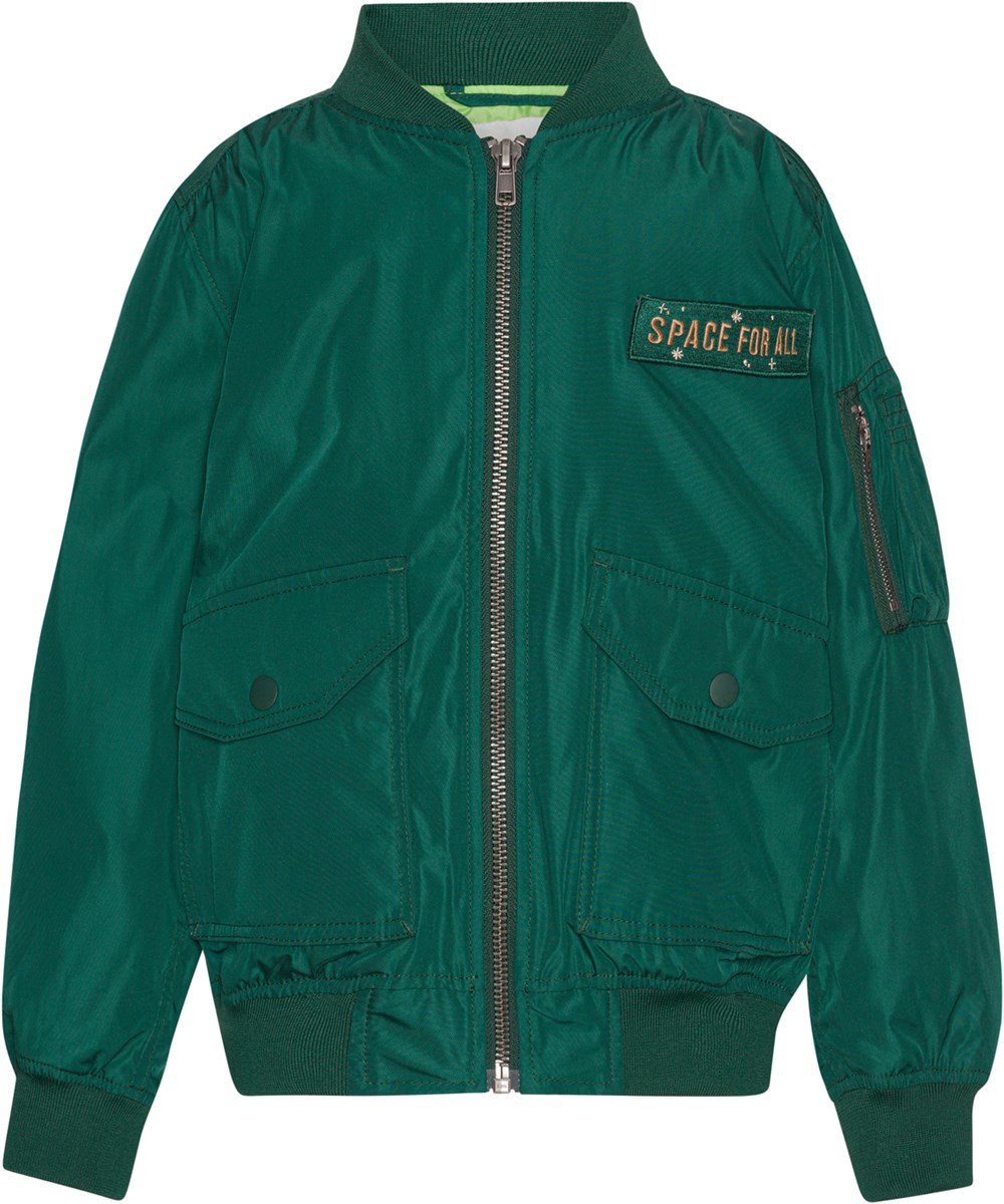 Heath - Fantasy Forest - Dark green bomber jacket with Space for All