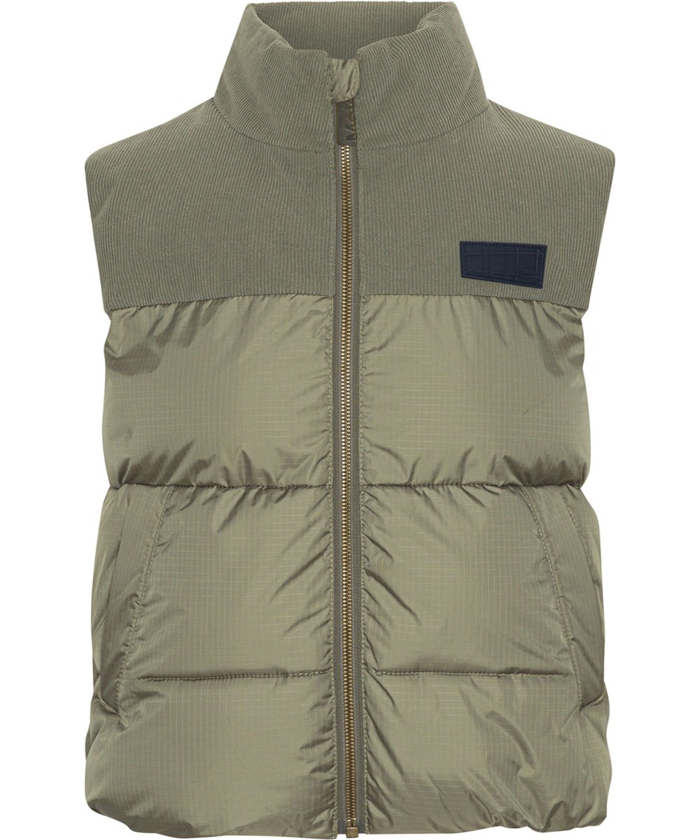 Heike - Dusty Green - Recycled down vest in green