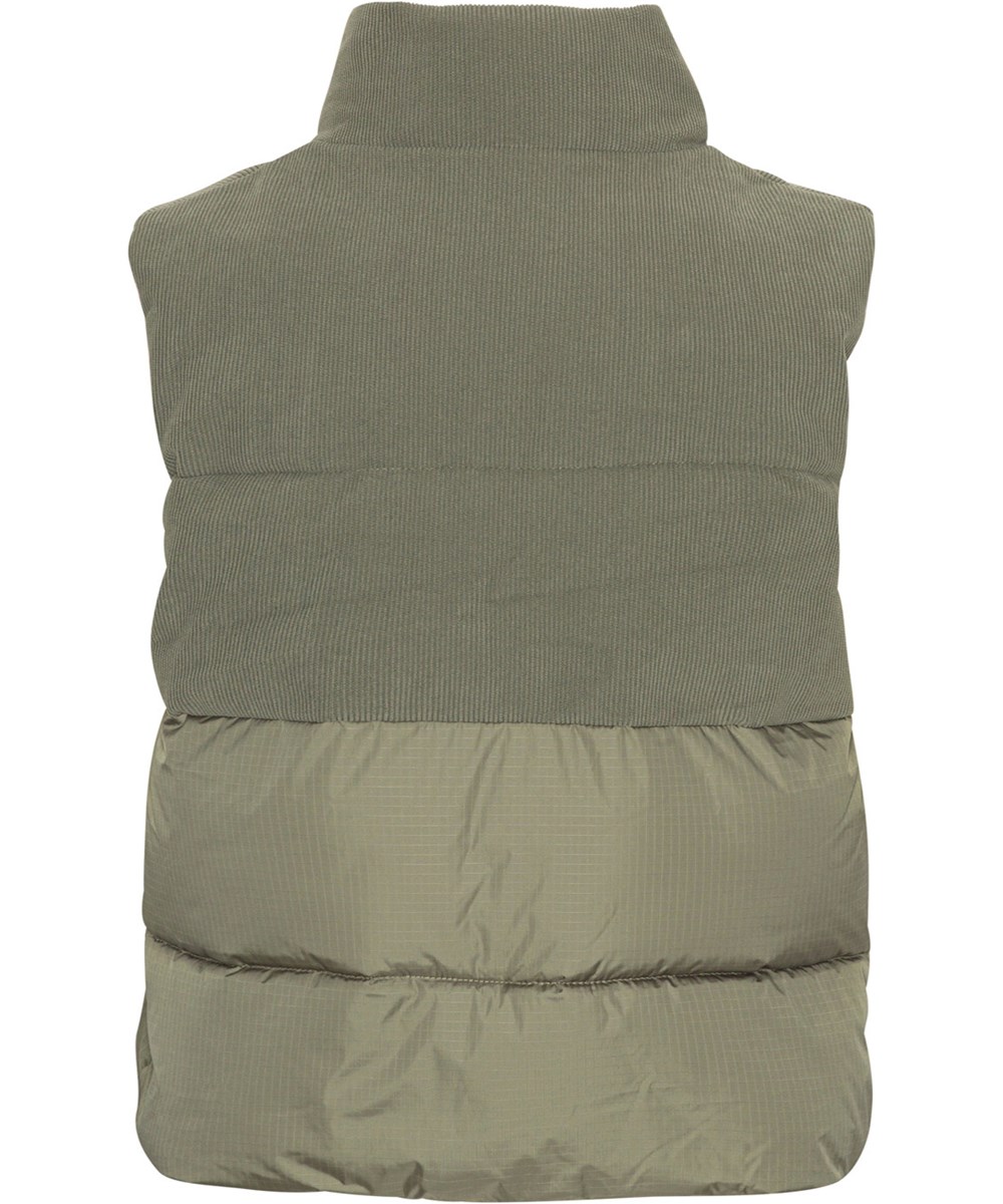Heike - Dusty Green - Recycled down vest in green