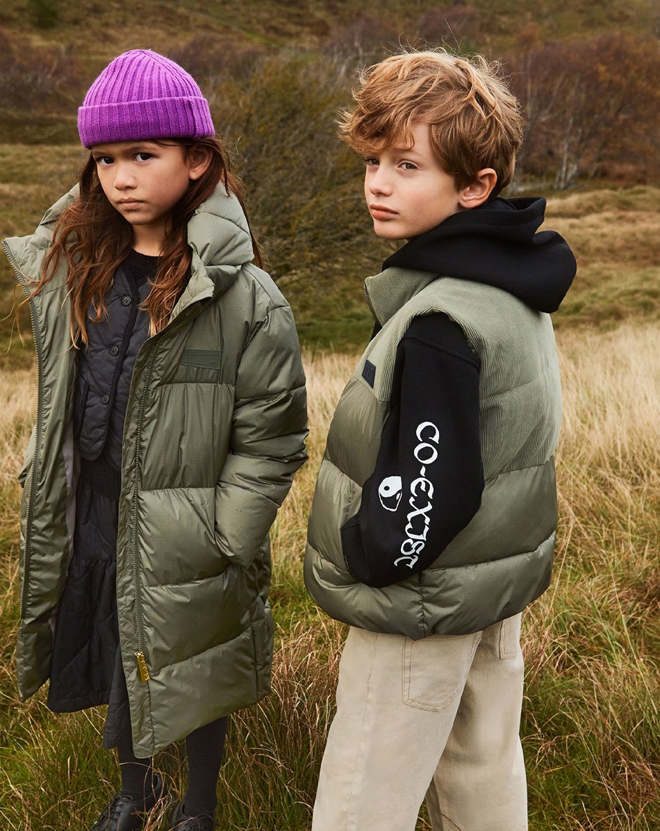 Heike - Dusty Green - Recycled down vest in green