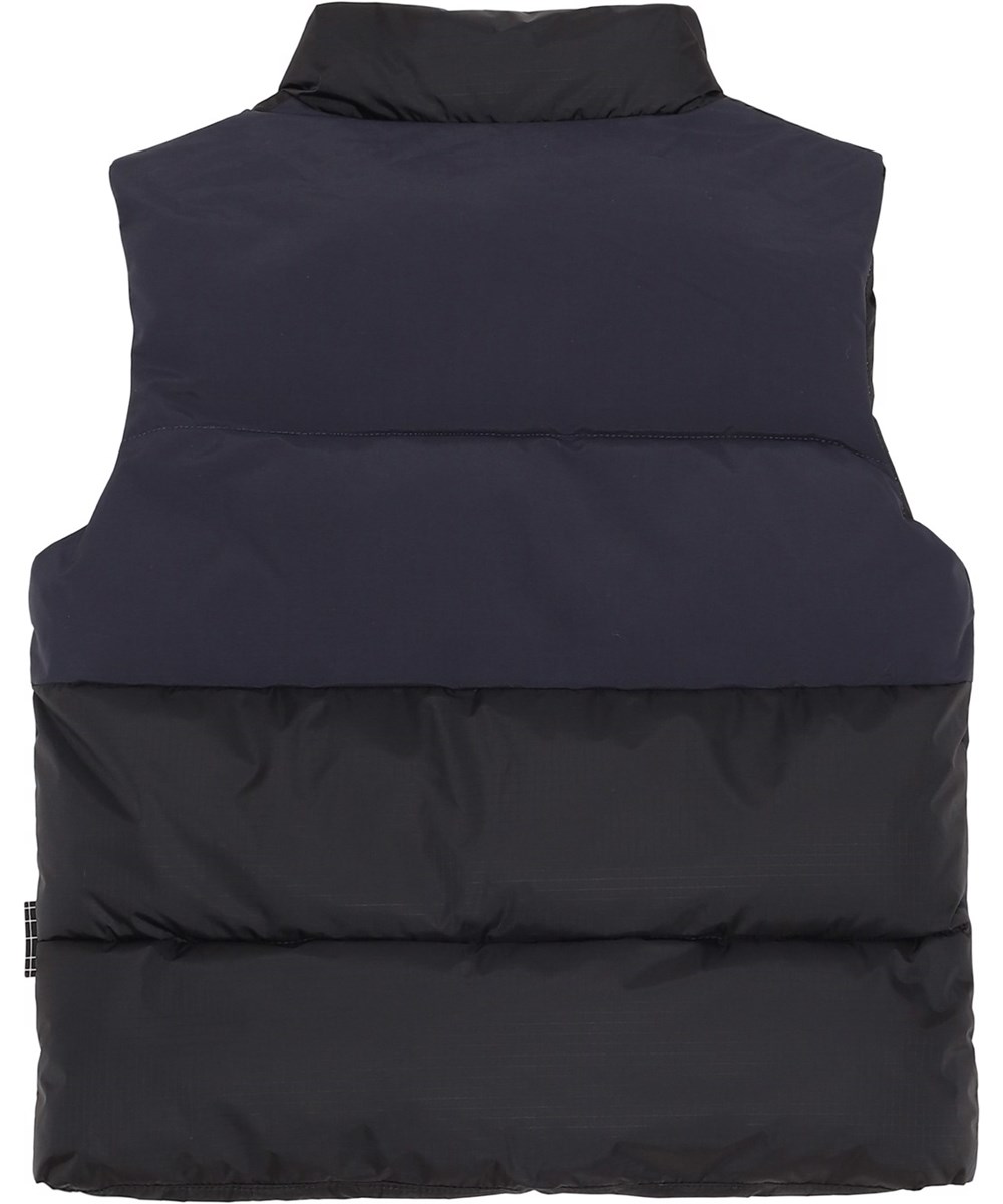 Heike - Galaxy Block - Recycled dark blue down vest