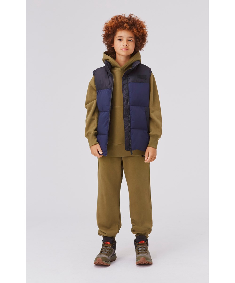 Heike - Galaxy Block - Recycled dark blue down vest