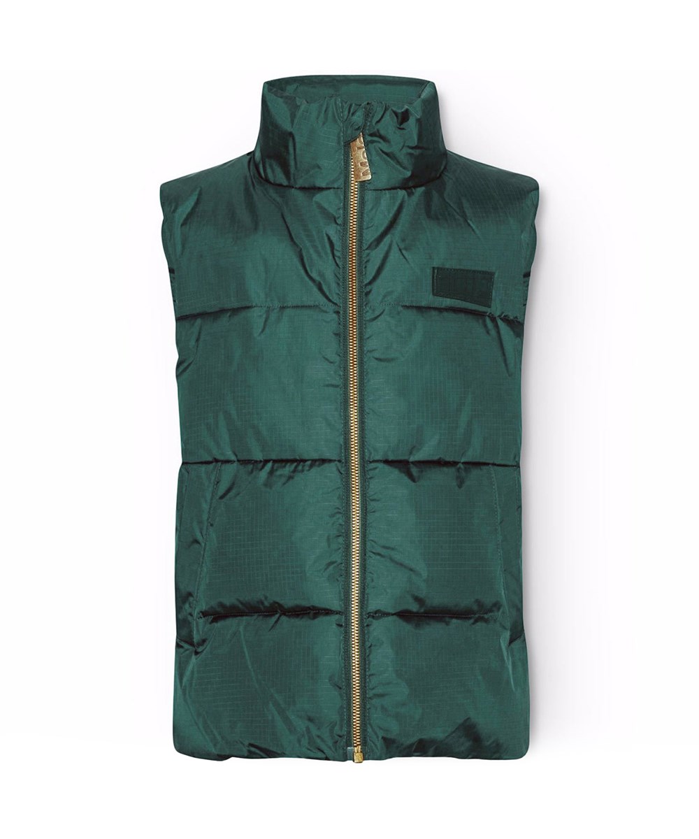 Heike - Ponderosa Pine - Petroleum green vest for children in recycled polyester.