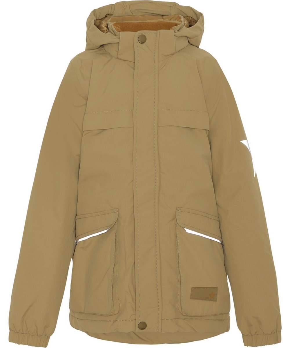 Heiko - Khaki - Recycled green unisex jacket waterproof