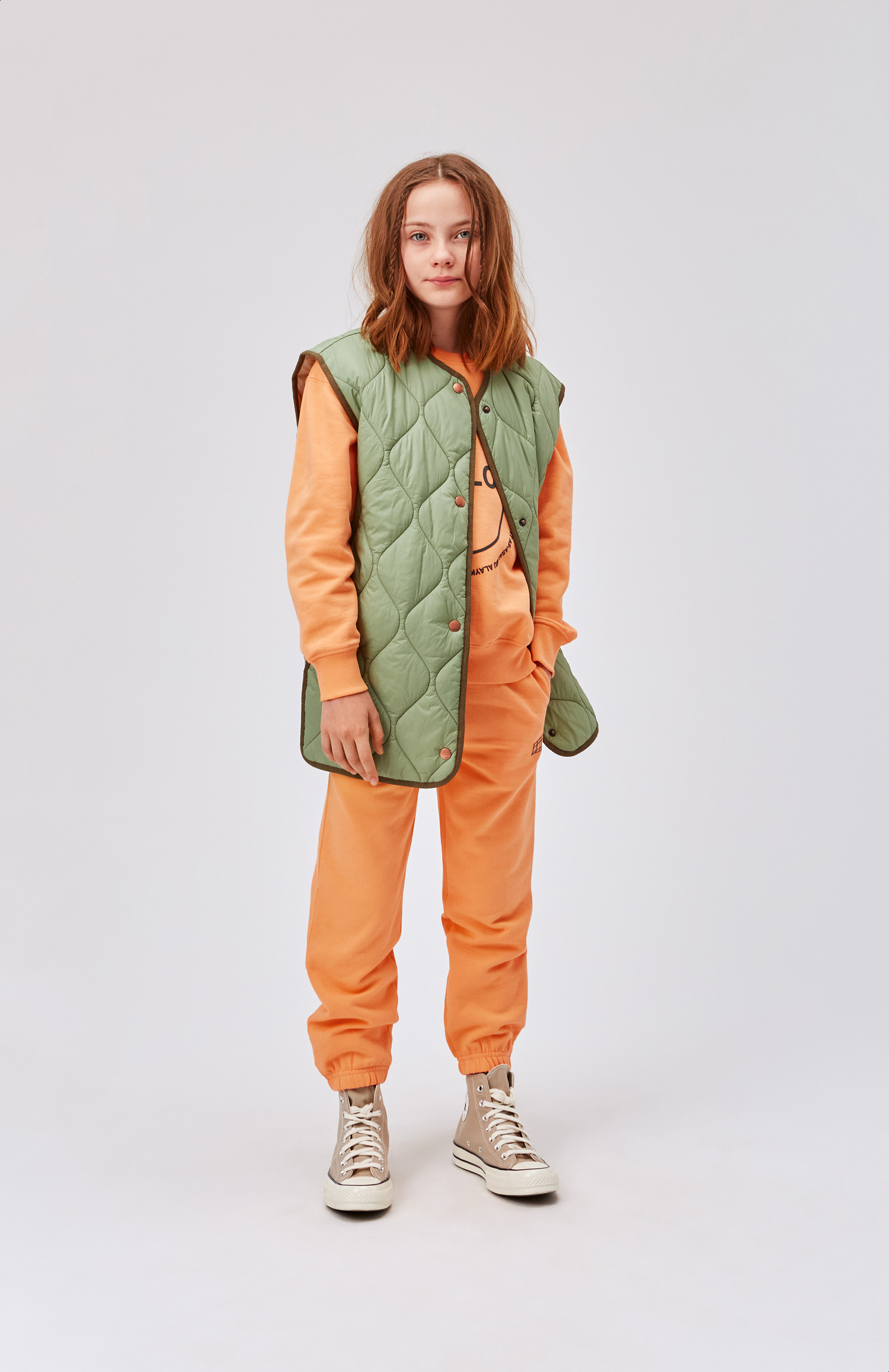 Heisley - Meadow - Recycled green quilted waistcoat with dark green ...