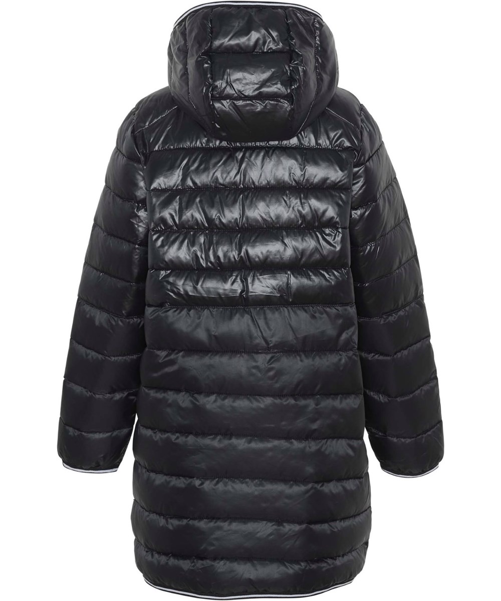 Helin - Black - Black recycled down coat with pearl padding