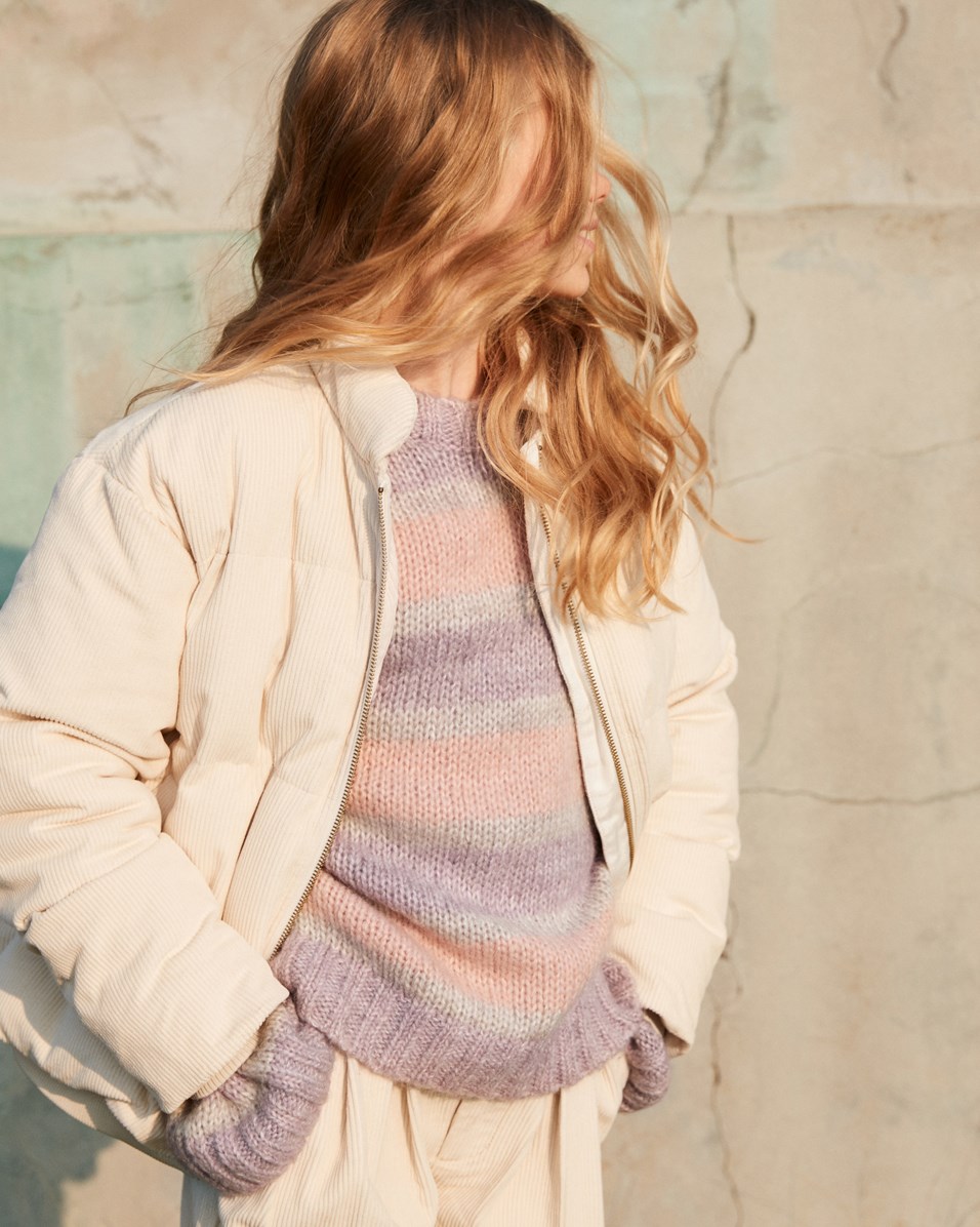 Helina - Pearled Ivory - Off white quilted velvet jacket