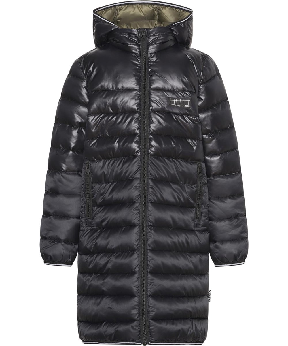 Helin - Black - Long down coat in black