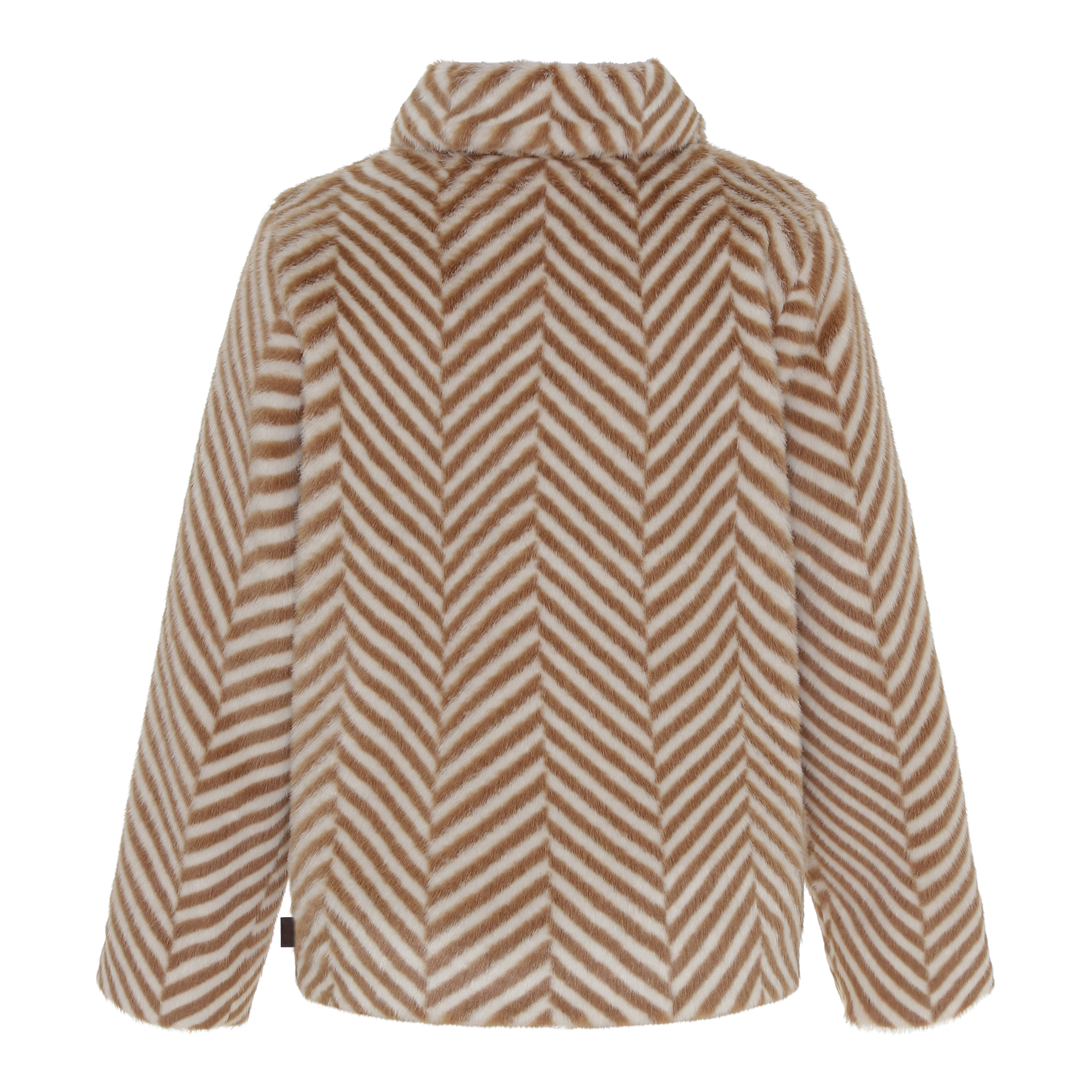 Hellen Golden Herringbone Golden faux fur jacket Molo