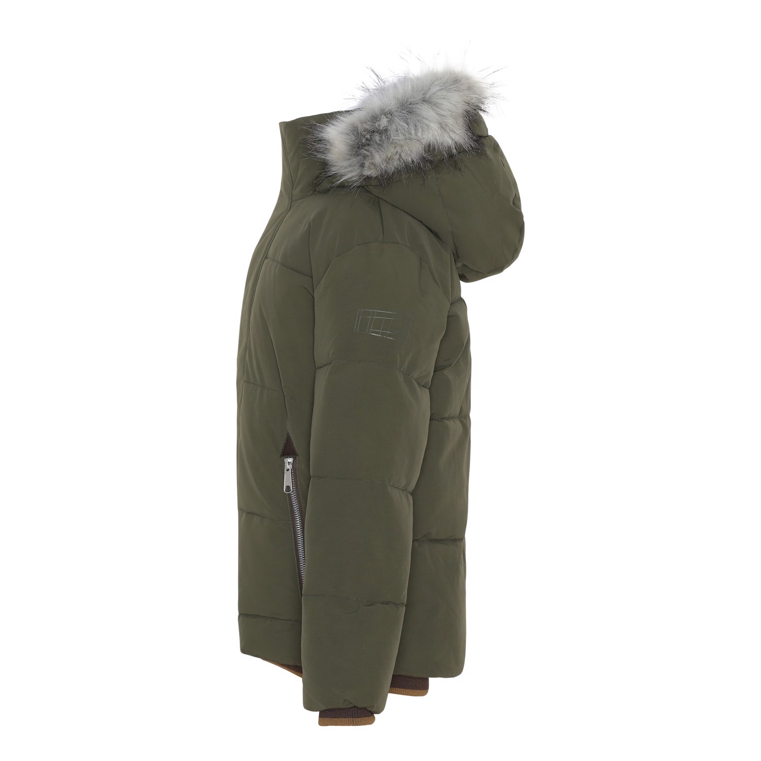 Herbert Forest Recycled green down jacket with faux fur Molo
