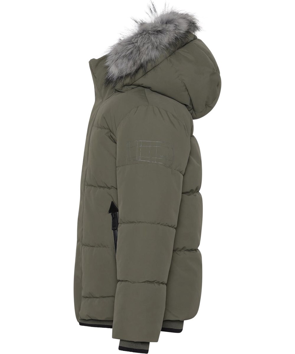 Herbert - Vegetation - Dark green winter jacket with faux fur