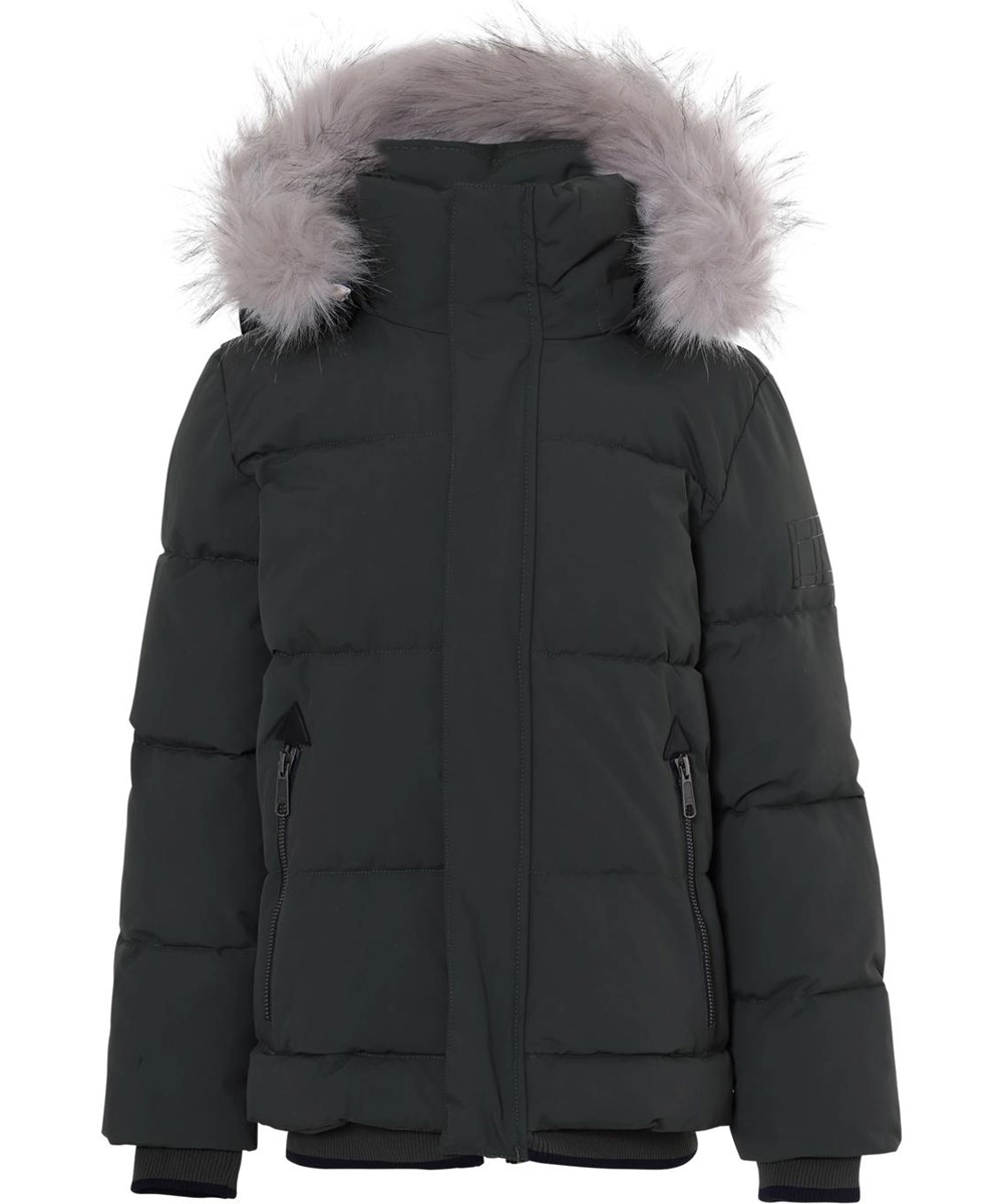 Herbert - Deep Forest - Dark green winter jacket with fur 