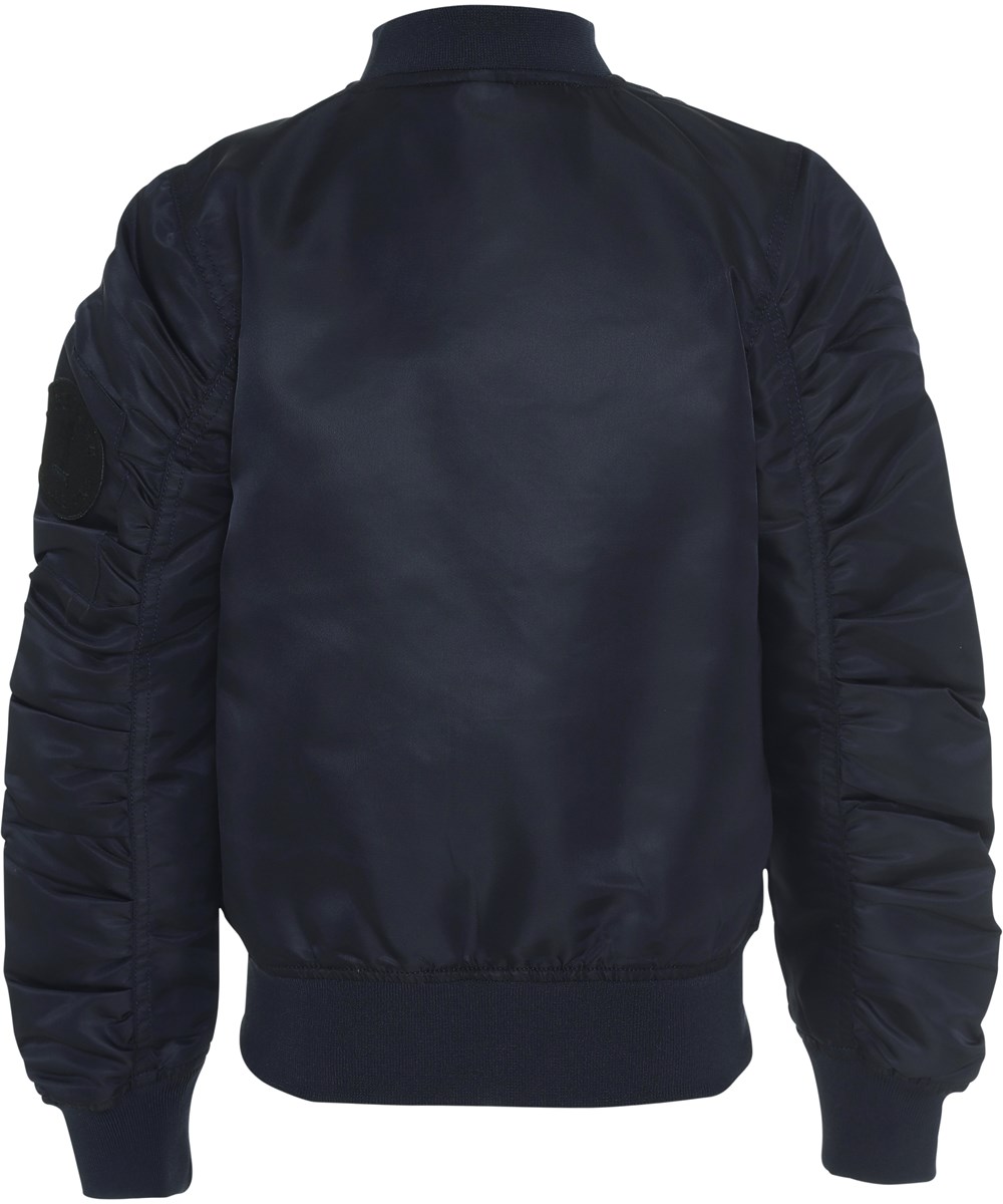 Hiker - Carbon - Dark blue bomber jacket with gathered sleeves 