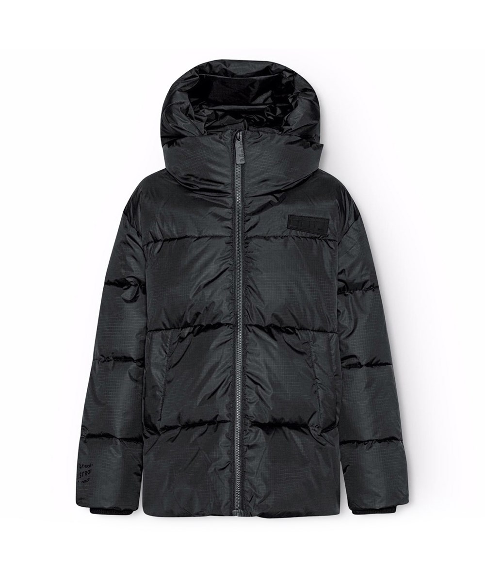 Hilo - Black - Black puffer jacket for children in recycled polyester.