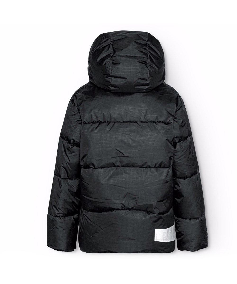 Hilo - Black - Black puffer jacket for children in recycled polyester.