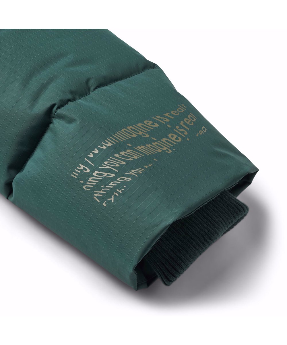 Hilo - Ponderosa Pine - Petrol green puffer jacket for children in recycled polyester.