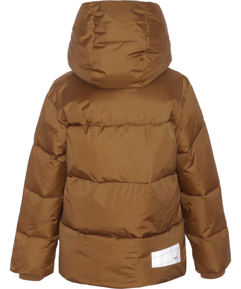 Hilo - Earthy - Recycled brown down jacket with hood