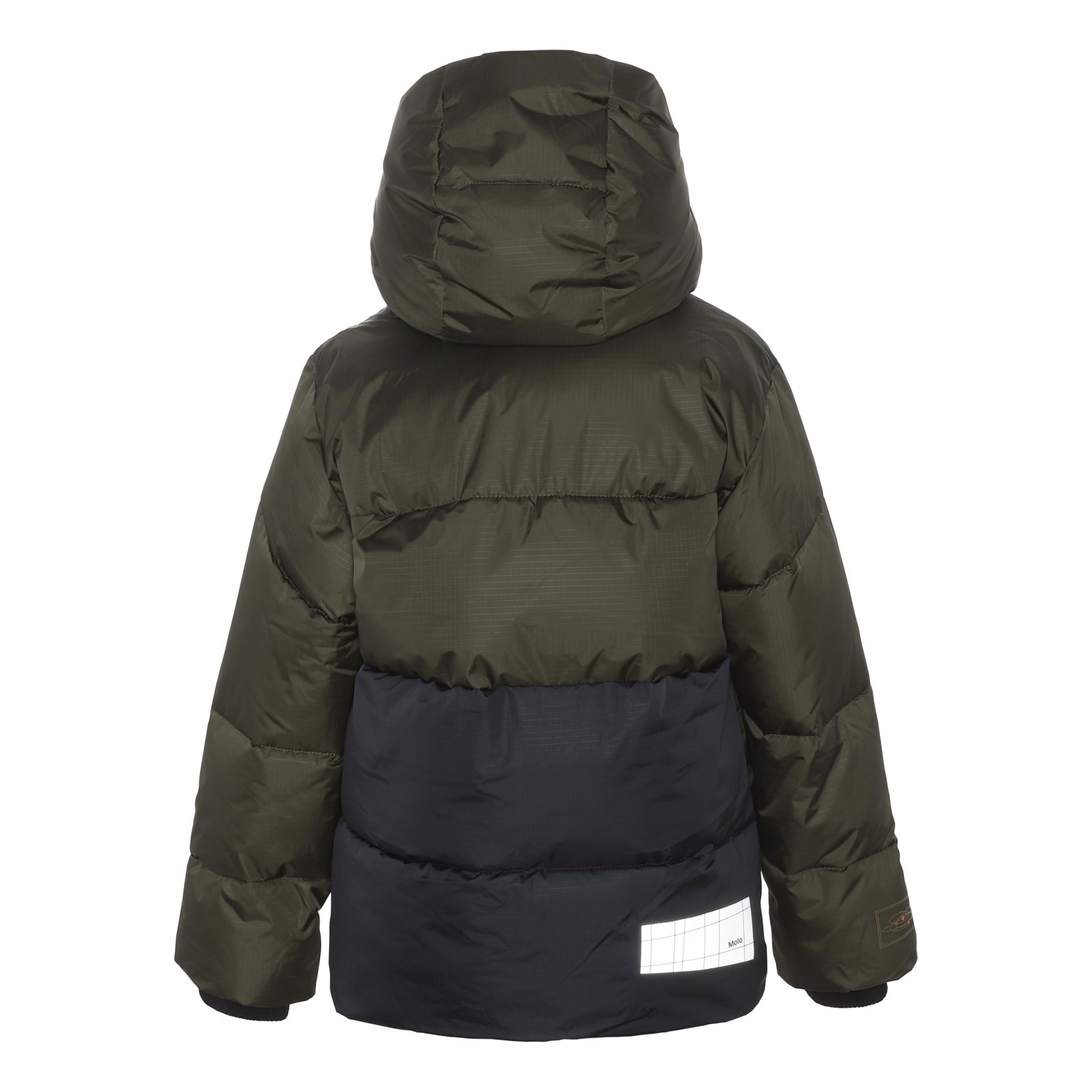 Hilo - Forest - Recycled green down jacket with hood - Molo