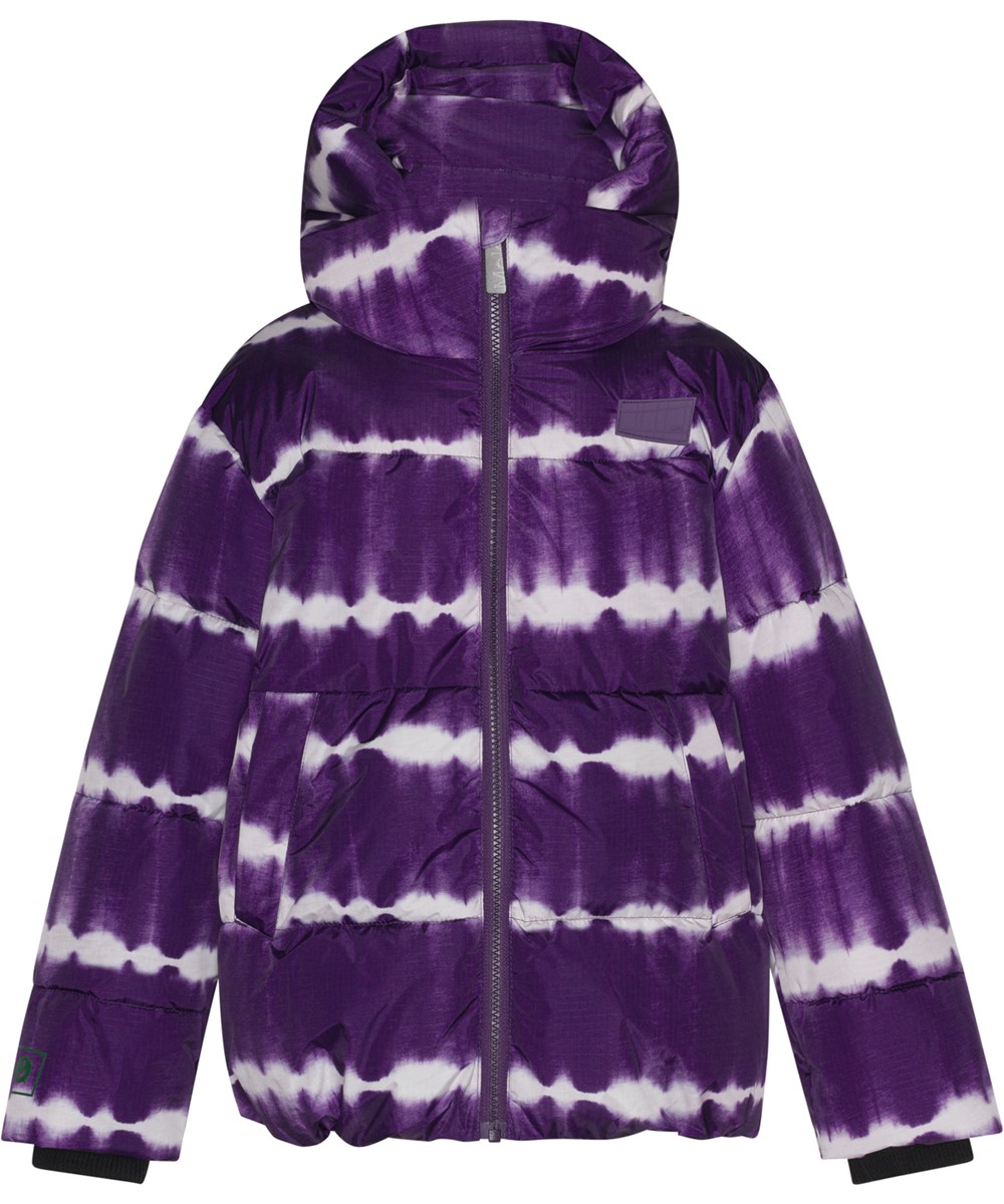 Hilo - Tie Dye Purple - Recycled soft, warm down jacket in purple tie-dye
