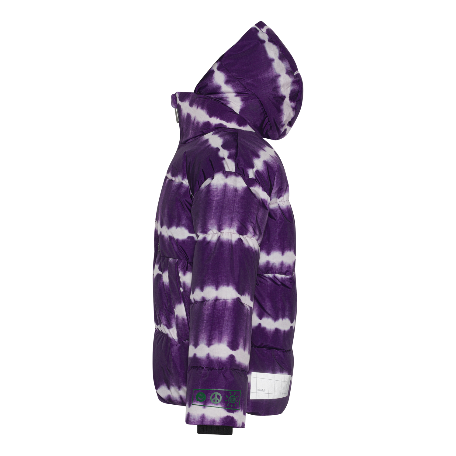 Hilo Tie Dye Purple Recycled soft, warm down jacket in purple