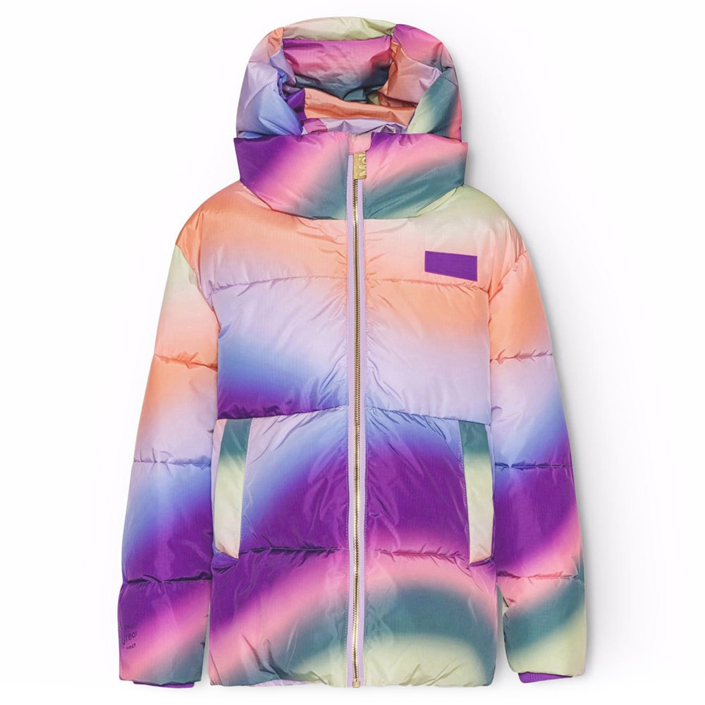 Hilo Wavy Rainbow Warm puffer jacket for children in recycled