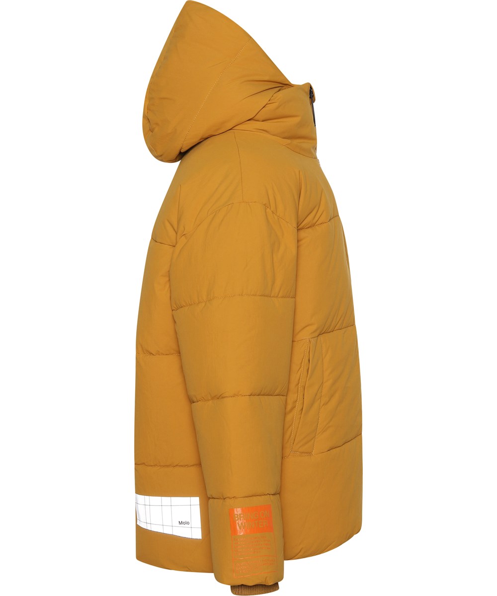 Hilo - Autumn Leaf - Recycled mustard coloured down winter jacket