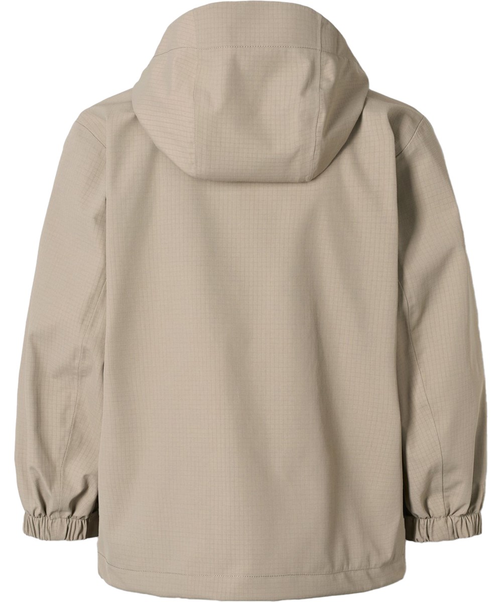 Hobson - Clay - Sand-coloured functional jacket for children that is wind- and waterproof and made of recycled nylon.