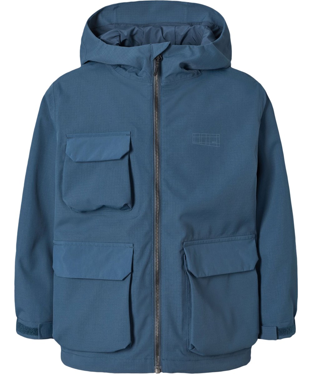 Hobson - Oceanica - Dark blue functional jacket for children that is wind- and waterproof and made of recycled nylon.