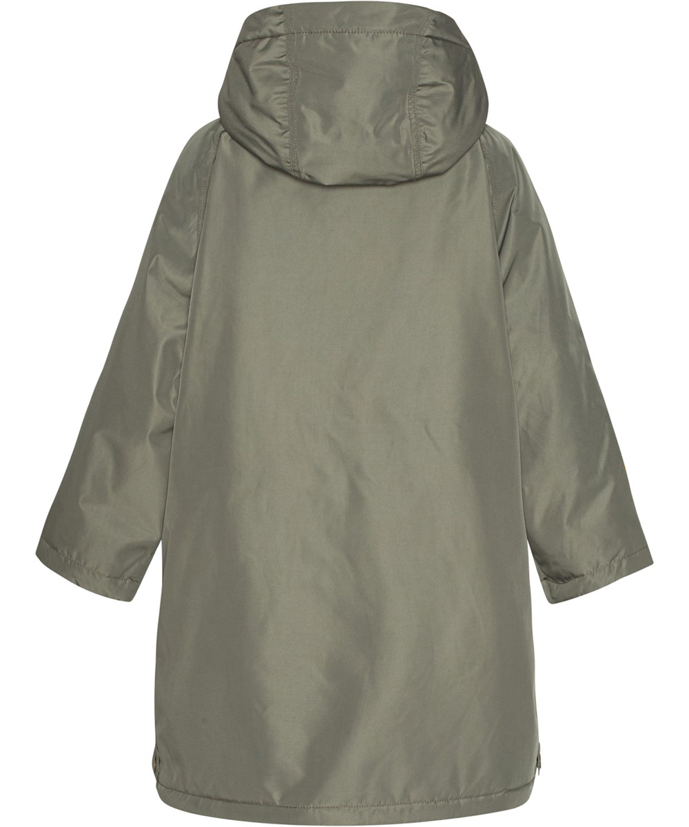 Hollah - Dusty Green - Green winter coat with peace sign