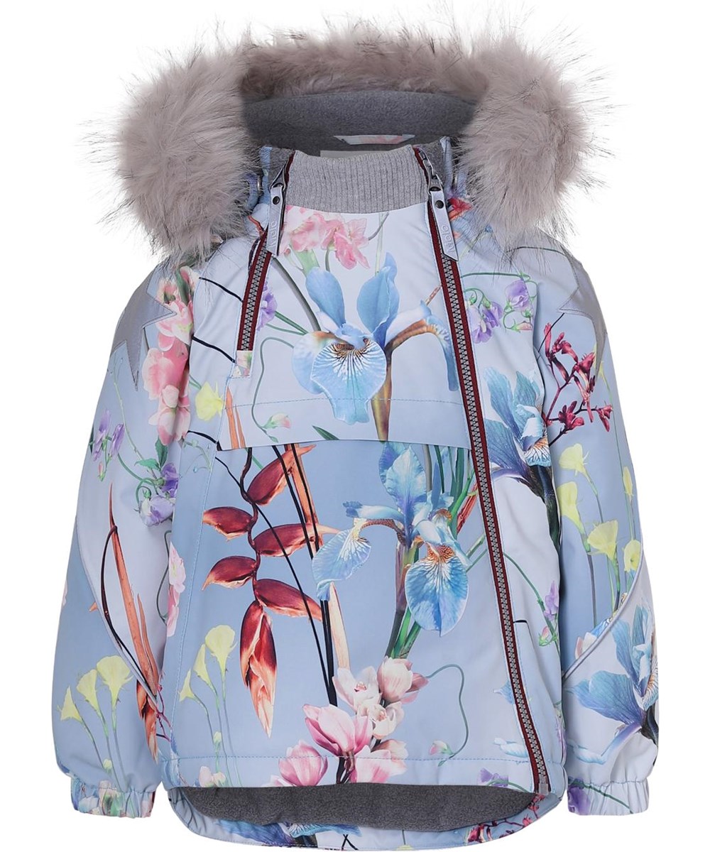 Hopla Fur - Ikebana - Floral print winter jacket with fur