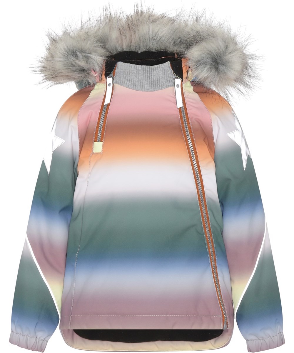 Hopla Fur - Misty Rainbow - Recycled winter jacket with rainbow print